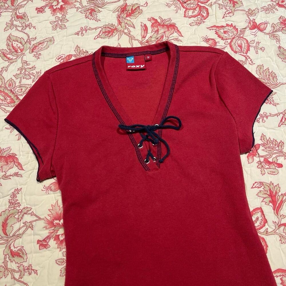 Roxy Women's Red and Burgundy Shirt